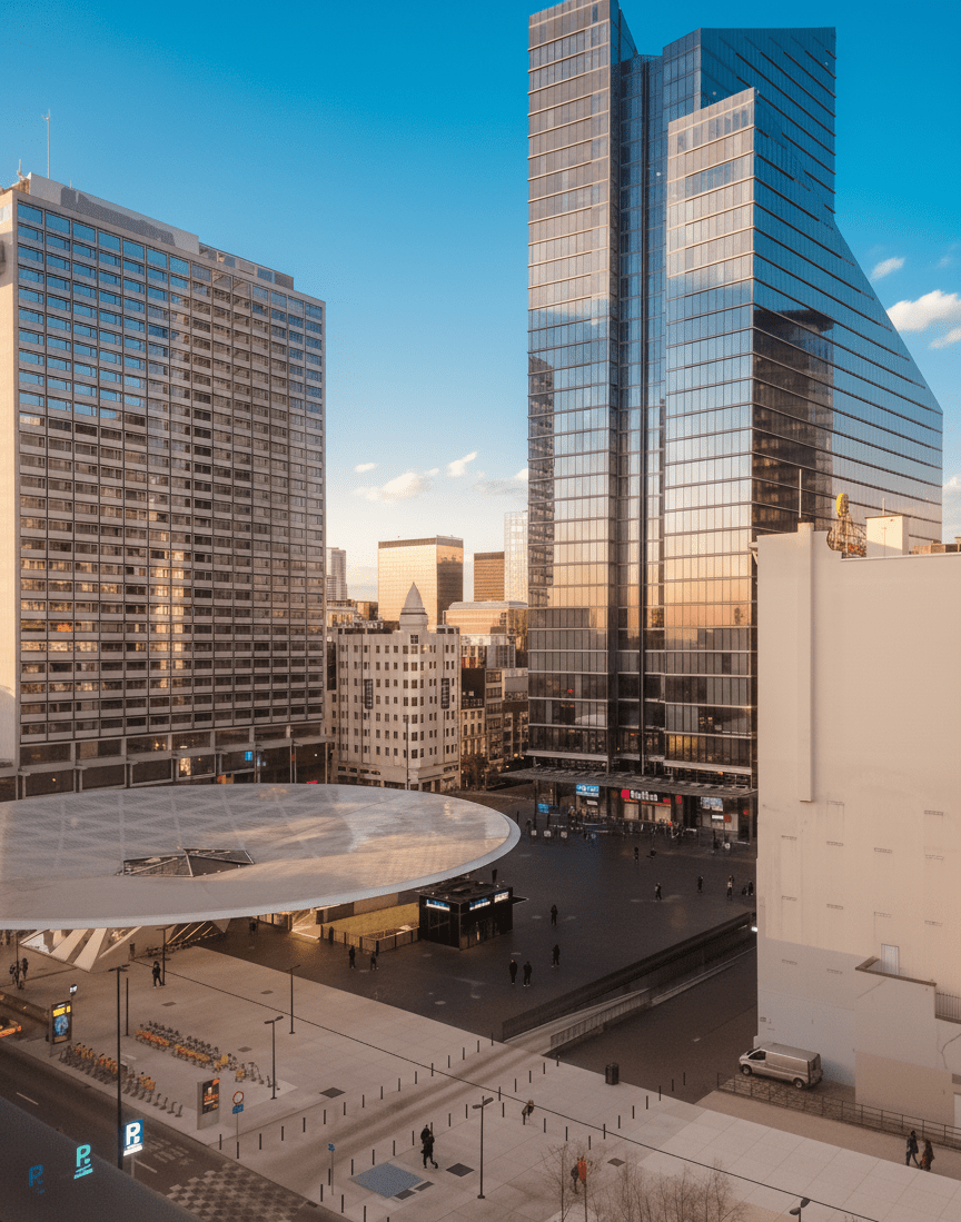 Vu de la chambre sur place Rogier